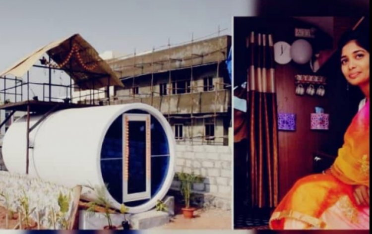 Micro-houses for underprivileged curved from concrete pipes by Telangana Girl.